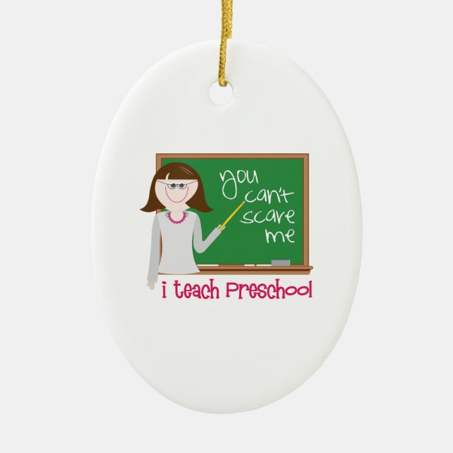 Jag undervisar förskole- julgransprydnad keramik (Framsidan)