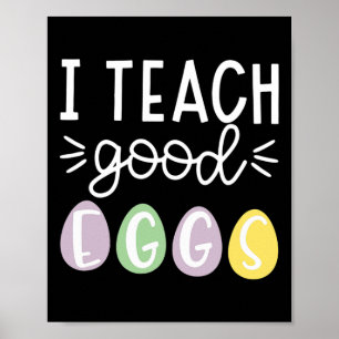 Jag Undervisar Goda Ägg Skola Påskharen Ägg Påsk Poster
