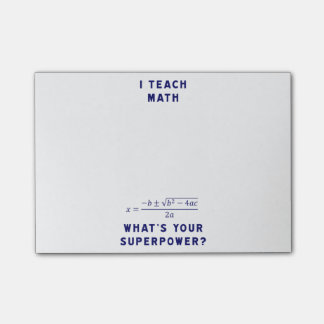 Jag undervisar Math vad är din Superpower? Post-it Block