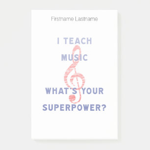 Jag undervisar musik vad är din Superpower Post-it Block