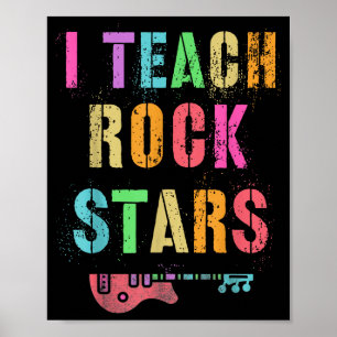 Jag Undervisar Rockstjärnor Bandvibbar Lärare Rock Poster