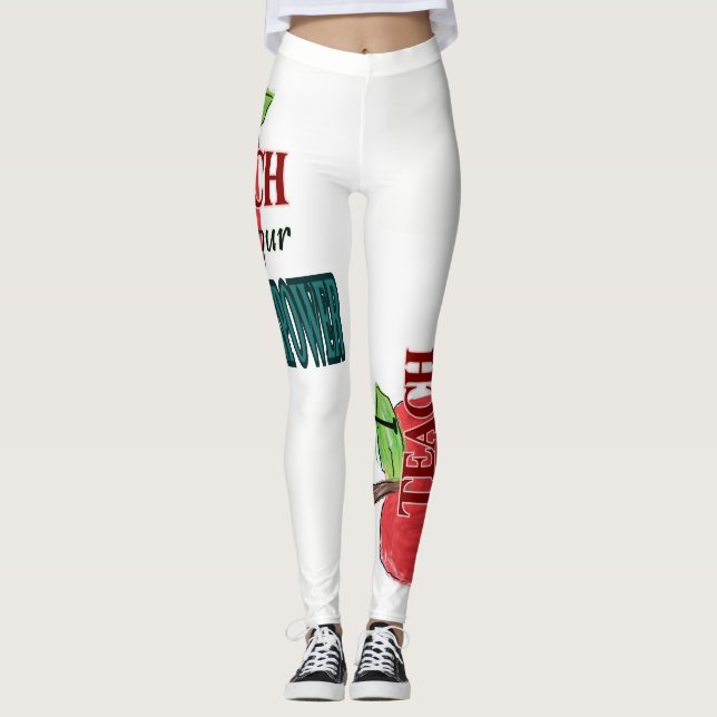 Jag undervisar vad är din superpower leggings (Framsida)