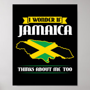 Jag undrar om Jamaica också tänker på mig Flagga Poster