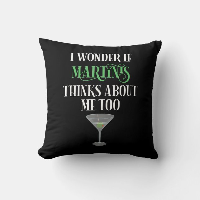 Jag undrar om Martinis också tänker på mig Kudde (Framsida)
