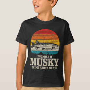 Jag undrar om Musky Tänker På Mig Vintage Rolig Mu T Shirt