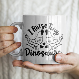 "Jag uppfostrar små dinosaurier" Funny Chicken Mug Kaffemugg