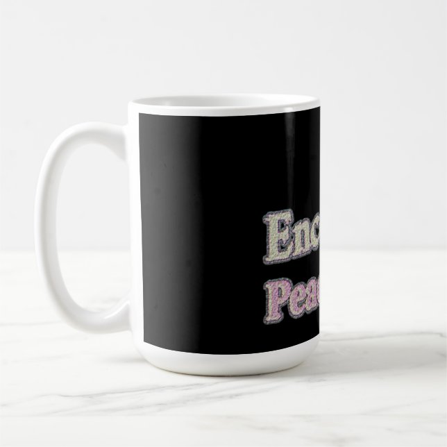"Jag uppmuntrar fredssamtal!" Cute Design. Köp nu Kaffemugg (Vänster)