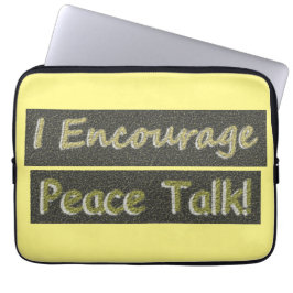 "Jag uppmuntrar fredssamtal!" Cute Design. Köp nu Laptop Fodral
