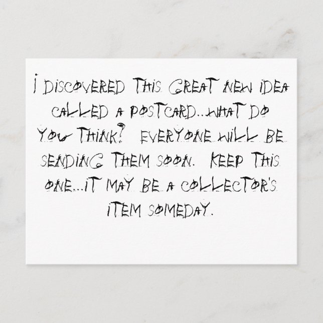 Jag upptäckte den här underbara nya idén som kalla vykort (Framsida)