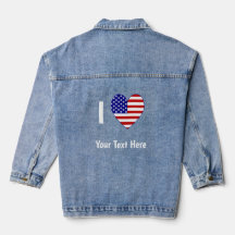 Jag (USA Flagga Hjärta) Din Vita Text