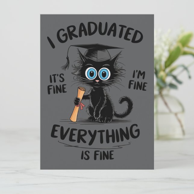Jag Utexaminerades Det Är Bra Jag Mår Bra Allt Är  Inbjudningar (Stående Fram)