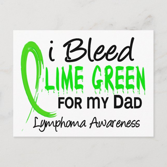 Jag utfällde Lime Green för min Pappa-lymphoma Vykort (Framsida)