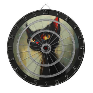 Jag utmanar dig, kasta den där Dart Black Cat Regu Darttavla