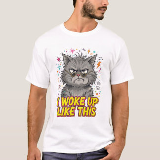 Jag vaknade så här Rolig Grumpy Cat Tröja - Sarca