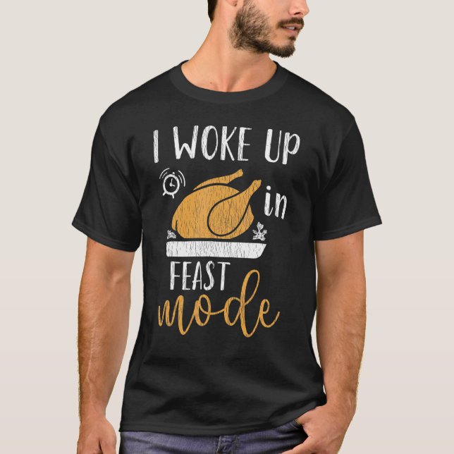 Jag vaknade upp i fekläge på Thanksgivingens famil T Shirt (Framsida)