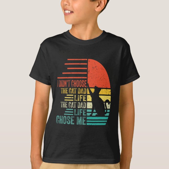 Jag Valde Inte Kattpappalivet Retro Fars Dag T Shirt (Framsida)
