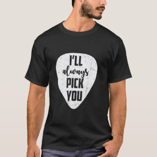 Jag väljer alltid dig gitarrspelare musikinstrumen t shirt