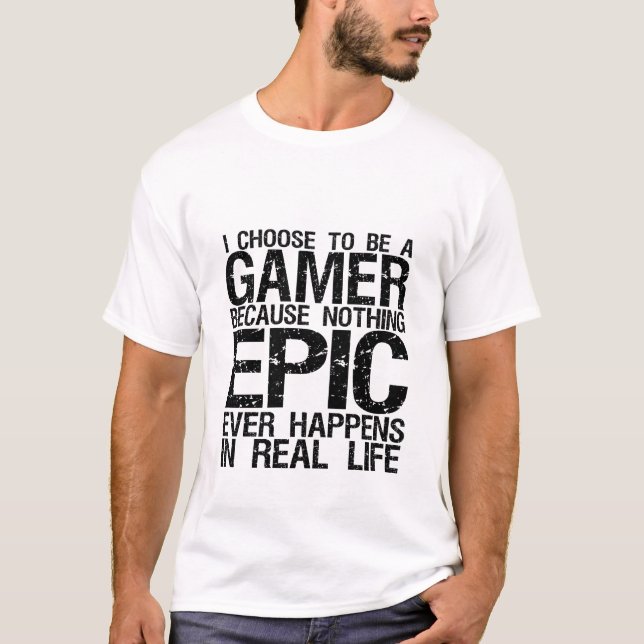 Jag väljer att vara en Gamer-ludde T-shirt (Framsida)