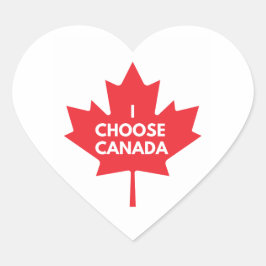 Jag väljer Canada Heart Sticker Hjärtformat Klistermärke