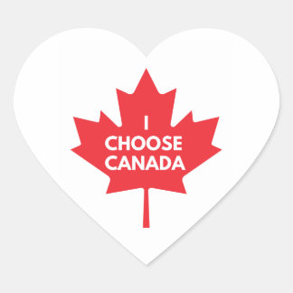 Jag väljer Canada Heart Sticker Hjärtformat Klistermärke