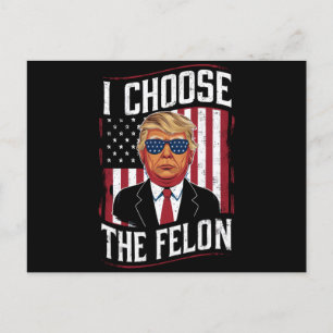 Jag väljer felonen rolig Trump USA-val Vykort