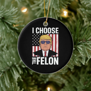Jag väljer felonen Trump 2024 republikansk patriot Julgransprydnad Keramik