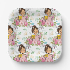 Jag väljer närvaro Mindful Mamma Blommönster