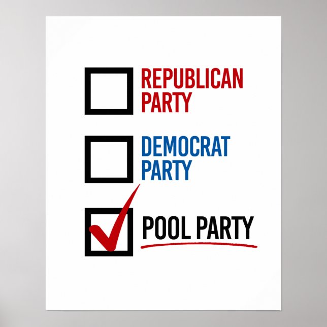 Jag väljer Pool Party - -  Poster (Framsidan)