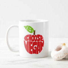 Jag väljer Vegan - Äppeltypografi Kaffemugg
