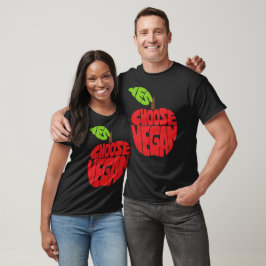 Jag väljer Vegan - Äppeltypografi T Shirt