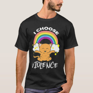 Jag väljer Violence Cute Rainbow Cloud Stars T Shirt