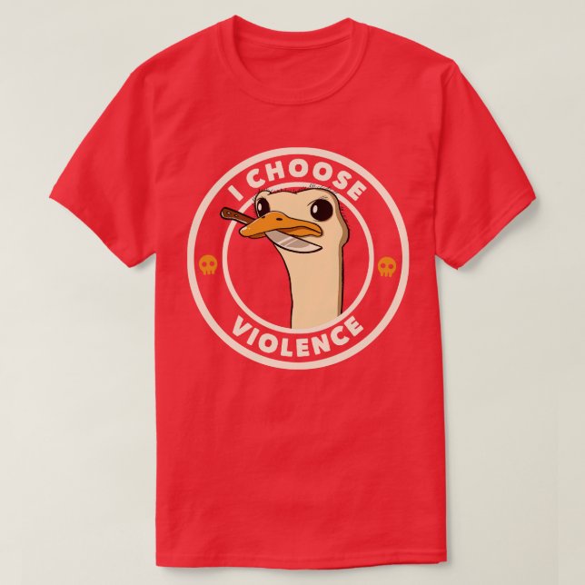 Jag väljer Violence Funny Emu av Tobe Fonseca T Shirt (Design framsida)