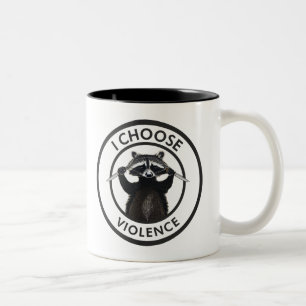 Jag väljer Violence Funny Raccoon Två-Tonad Mugg