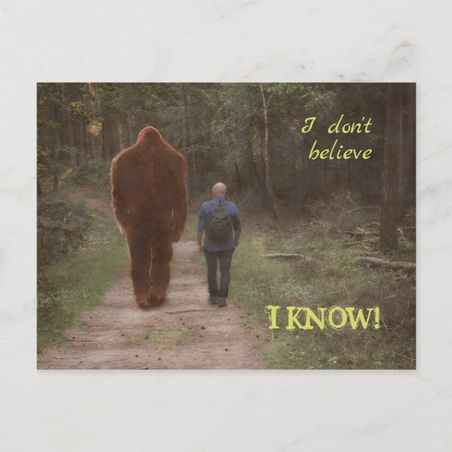 JAG VÄLKOMNAR MED BIGFOOT SASQUATCH VYKORT (Framsida)