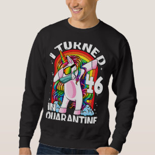 Jag vände 46 i karantändoftande Unicorn 46:e bir Lång Ärmad Tröja