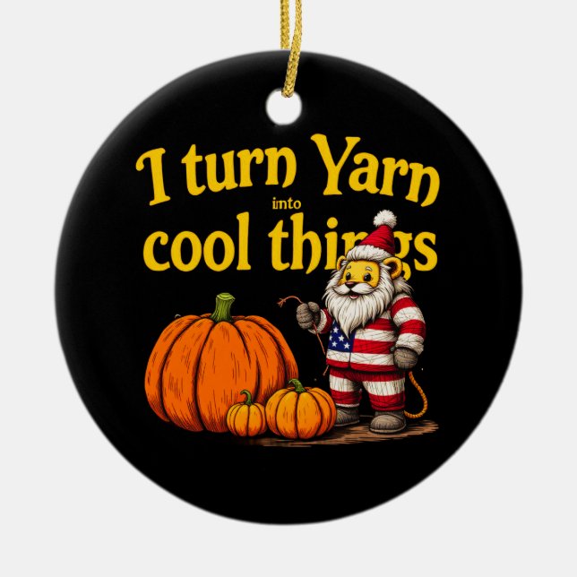 Jag vänder garnet till Coola Sak: Knitting & Croch Julgransprydnad Keramik (Framsidan)