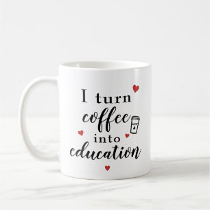 Jag vänder kaffe in i utbildning kaffemugg
