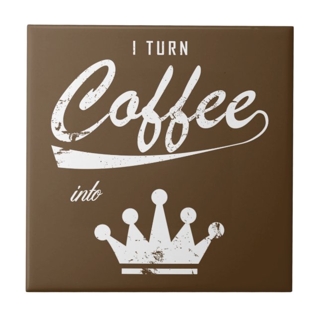 Jag vänder kaffet till KOM:er Kakelplatta (Framsidan)