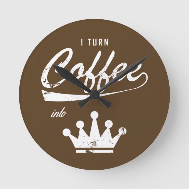 Jag vänder kaffet till KOM:er Rund Klocka (Framsida)