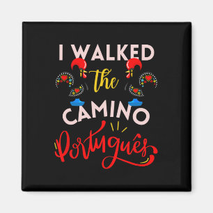Jag vandrade Camino portugisiska gåvohöna Portug Magnet