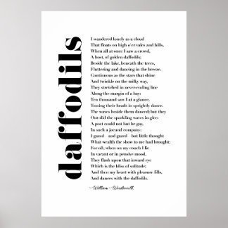 Jag vandrade Lonely som moln av William Wordsworth Poster