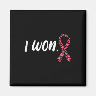 Jag Vann Bröstcancer Medvetenhet Stöd Rosa Band Magnet