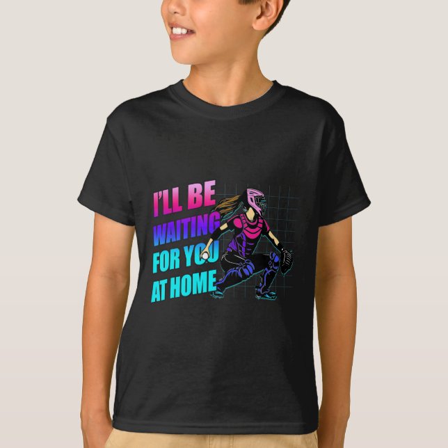 Jag väntar på dig hemma tonåring Softll fångare T Shirt (Framsida)
