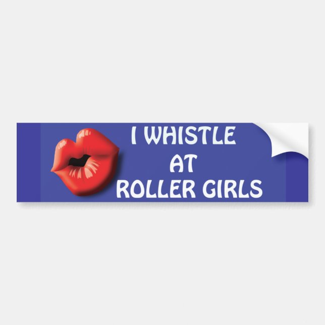 Jag väntar på Roller Girls Bumber Sticker Bildekal (Framsidan)