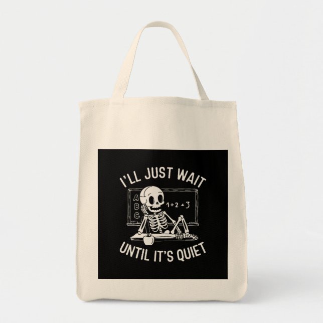 Jag väntar tills det är tyst, läraren Halloween Tygkasse (Framsidan)