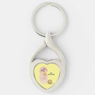 Jag väntar twisted heart silverfärgad nyckelring