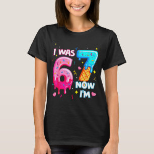 Jag var 6 nu 7 7-års födelsedag Glass Dripng Barn T Shirt