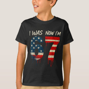 Jag var 6 nu är jag 7 67 Sex sju meme för 7 åringa T Shirt