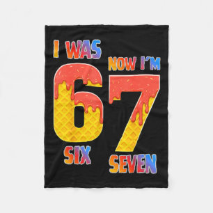 Jag var 6 nu är jag 7 år gammal 7-års födelsedag p fleecefilt