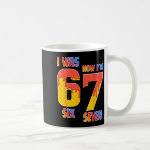 Jag var 6 nu är jag 7 år gammal 7-års födelsedag p kaffemugg
